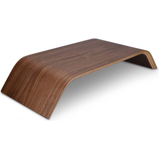 Computer Monitor Wood Stand - Universal Desk Monitor Holder - Desktop Dock Wooden Mount Display Riser for iMac PC TV Notebook Laptop - Walnut