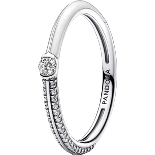 Pandora  Rings Pandora White and Pavé Dual Ring ME 192528C02