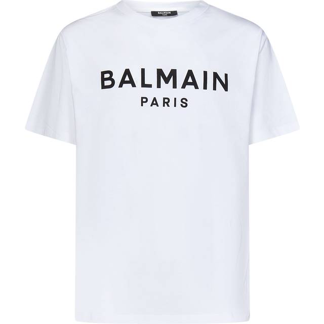Balmain Mens Paris Classic Branded Logo Black T-Shirt Cotton - Size 2XL
