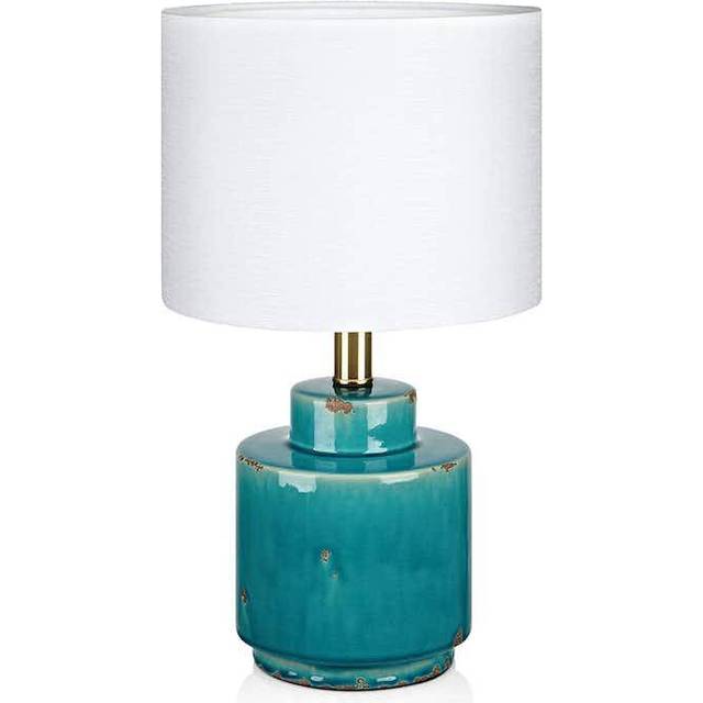 Markslöjd - Cous Table Lamp Antique Brass Blue/White