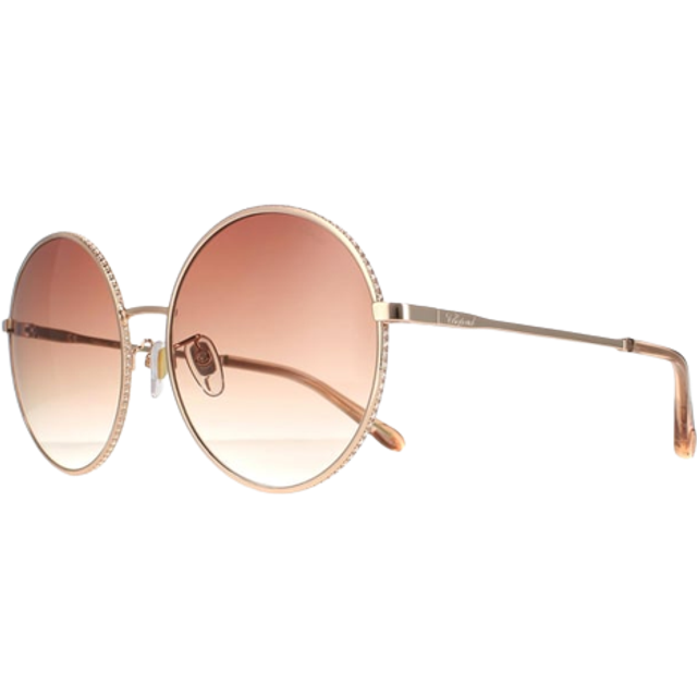 Chopard Brown Gradient Round Ladies Sunglasses SCHF11V 08FC 60 - Gold Tone (Dimension: 7.0000x6.0000x4.0000 inches)