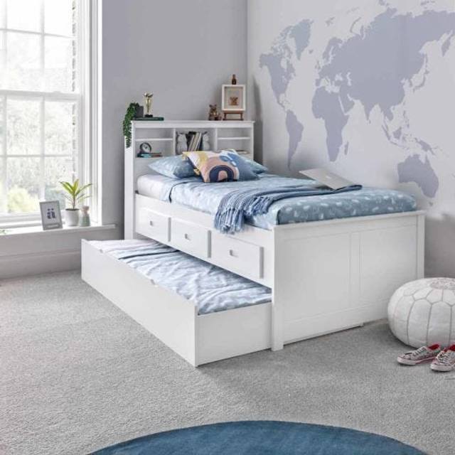 Bedmaster Veera 3ft Single White Wooden Bed Frame
