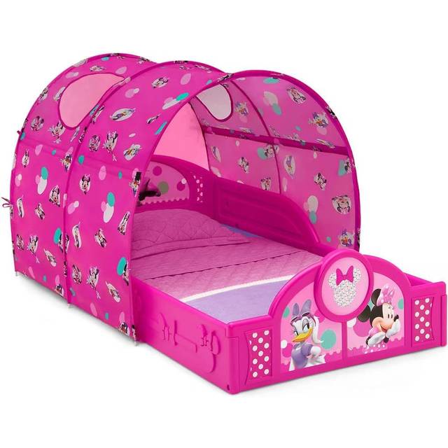 Delta Children - Disney Minnie Mouse Plastic Sleep and Play Toddler Bed with Tent  Pink