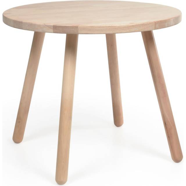 Round Dilcia kids table in solid rubber wood Ã˜ 55 cm - Brown