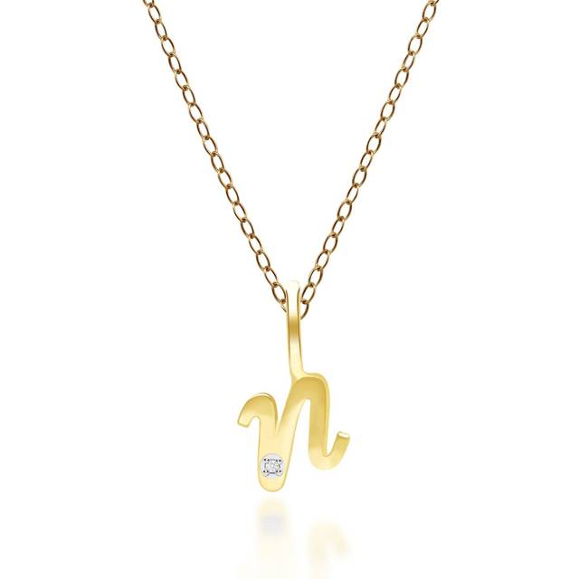 Alphabet Letter O Diamond pendant in 9ct Yellow Gold
