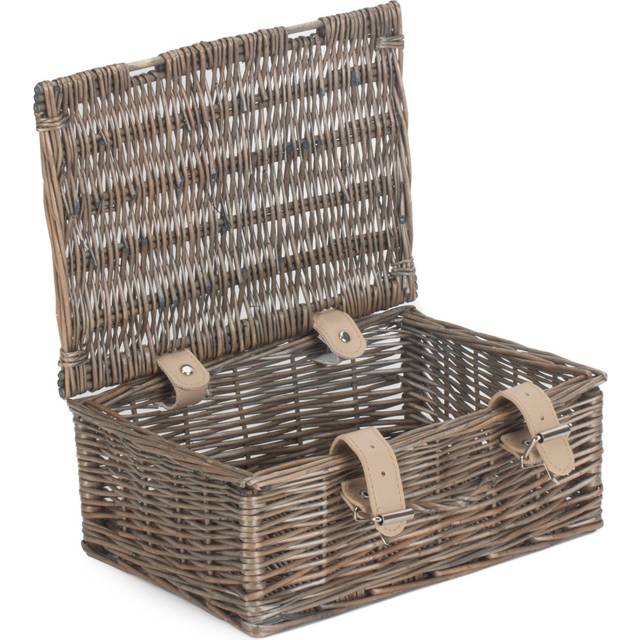 Wicker 25m Antique Wash Willow Handle Picnic Basket - Grey - One Size
