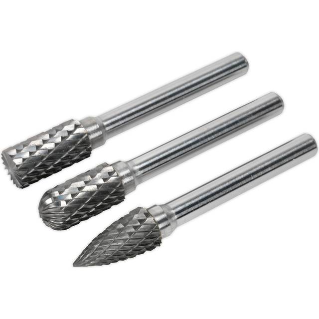 Tungsten Carbide Rotary Burr Set 3pc SDBK3 - Sealey
