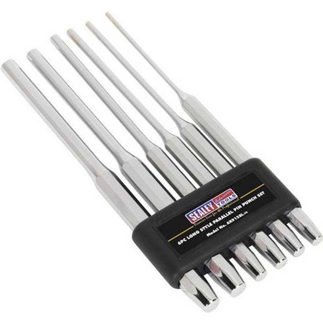 Sealey Parallel Pin Punch Set Long Style Bolt Removal 200mm 3-10mm Diameter 6pc