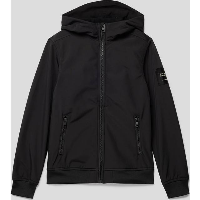 Jack & Jones Kids' Hooded Softshell Jacket, Black