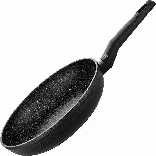 ELO stekpanna Ø 24 cm GRANIT SOLUTION, Aluminium stekpanna med non-stick beläggning, panna för ceran, gas, elektrisk, induktionshäll – diskmaskinsäker, färg: Svart