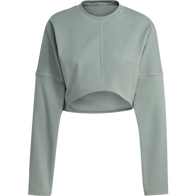 Adidas womens yogast cro sweater long sleeve crop top
