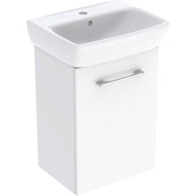 Geberit Selnova Wall Hung 1-Door Vanity Unit with Handrinse Basin 450mm Wide - White
