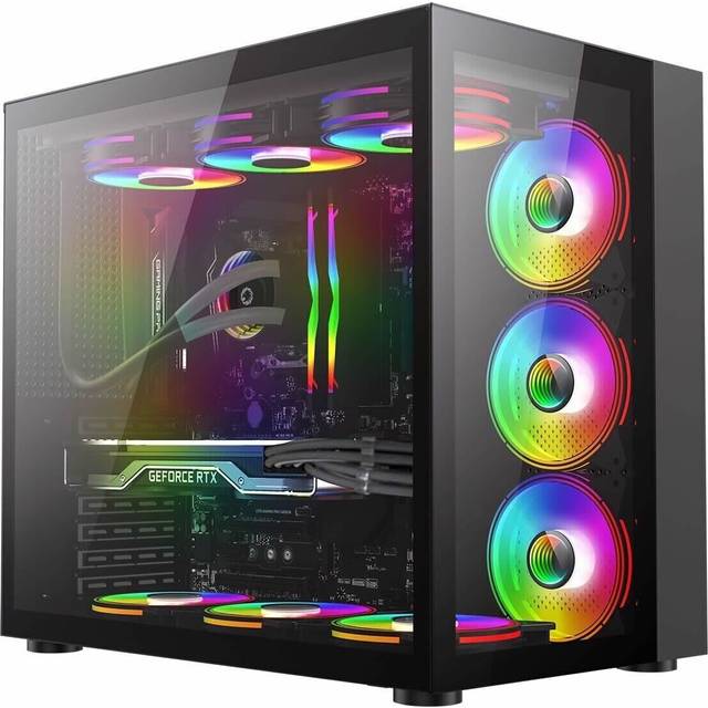 GameMax Infinity Tempered Glass Mid Tower PC Case - Black