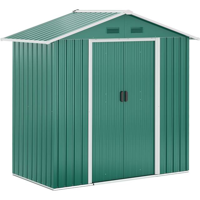 Outsunny 6.5x3.5ft Metal Garden Shed for Garden and Outdoor Storage, Green