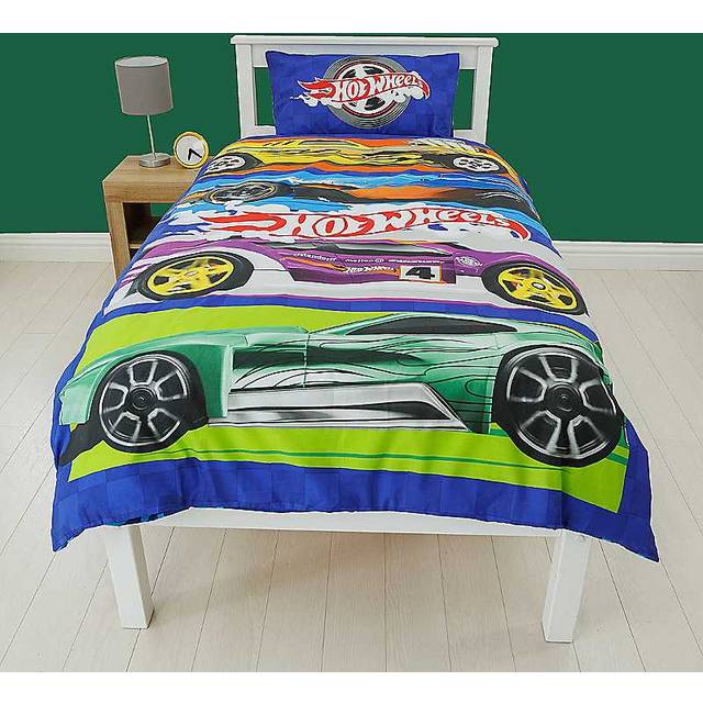 Hot Wheels Duvet Cover & Pillowcase Set, Single - Multicolor