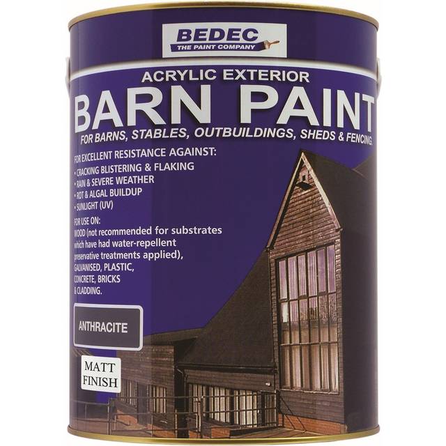 Bedec Barn Paint, Gardenia Matt 5L, Exterior Multi-Surface Protective Coating, Paints, Fence Paint, Cladding Coatings, Summer Ho