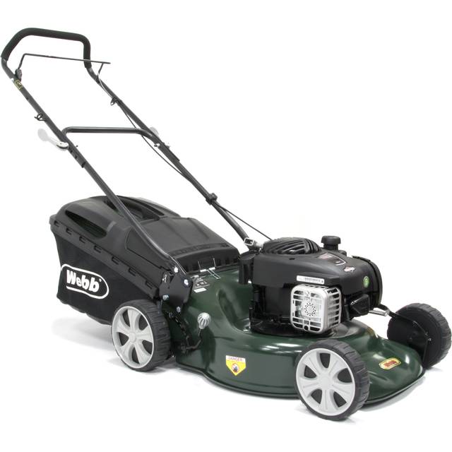 Webb Supreme 46cm (18") Petrol Rotary Lawnmower (Briggs & Stratton Engine), Green