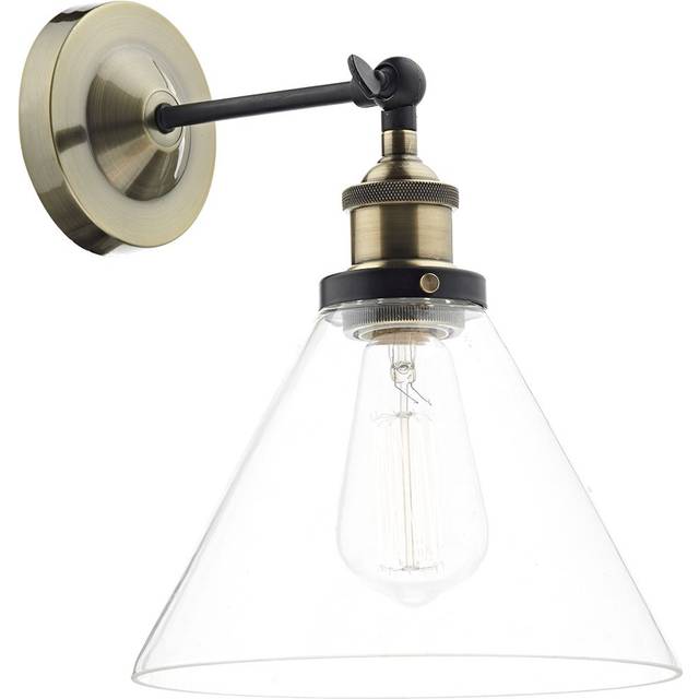 Dar Lighting Ray Wall Light in Antique Brass