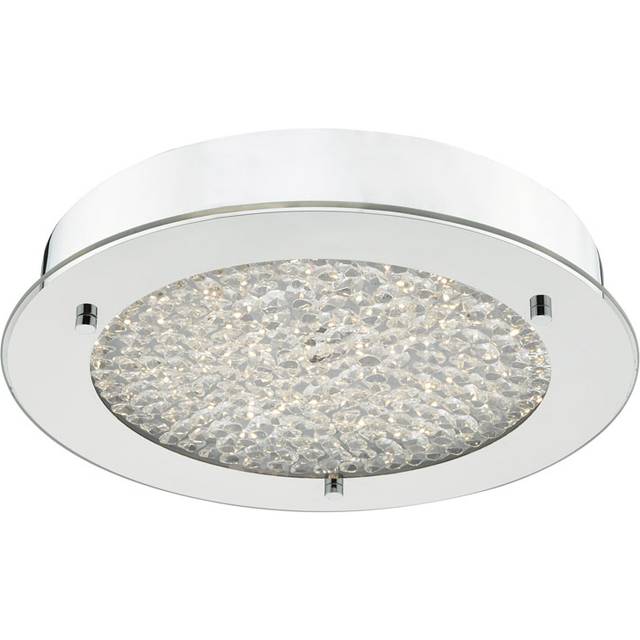 Dar Lighting Group Dar PET5250 Peta Flush Polished Chrome Clear Glass