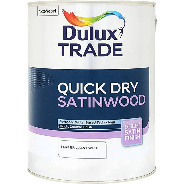 Dulux Trade Quick Dry Satinwood - Pure Brilliant White - ["Brilliant White","White"]