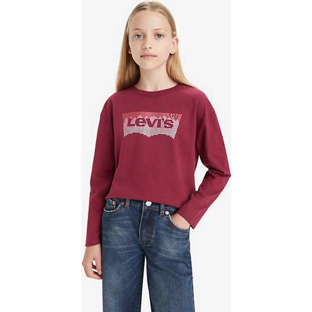 Levi's Flickors Lvg Meet and Greet Glitter Bat 3ej159 T-shirt, Rhododendron Levis, 8 År