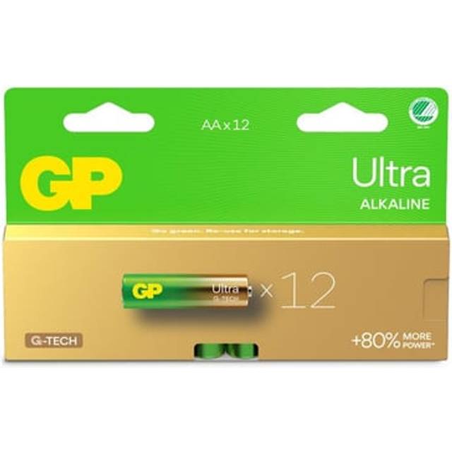 GP Ultra Alkaline AA-batteri, 15AU/LR6, 12-pack