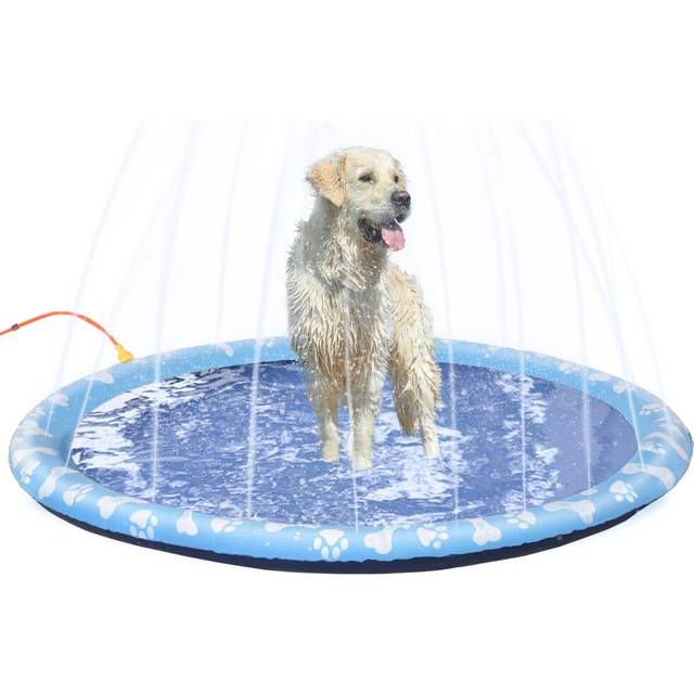 PawHut 170cm Splash Pad Sprinkler for Pets Dog Bath Pool Non-slip Outdoor Blue, Blue