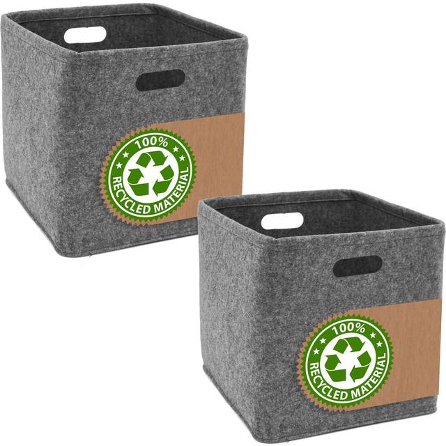 Dunedesign - 2 Cube Storage Boxes 33x33x33 - Compatible with ikea Kallax Foldable Shelf Cubes