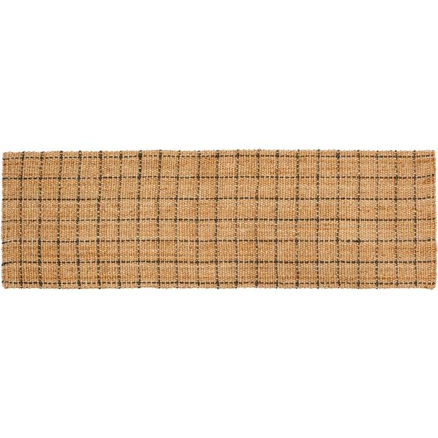 Dixie Freja jutematta rutig 80x250 cm Natural-dark grey
