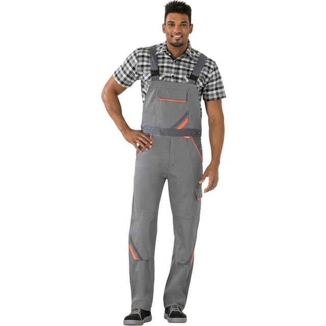 Planam 2430094 storlek 94 "Visline" Dungarees - Zink/orange/skiffer