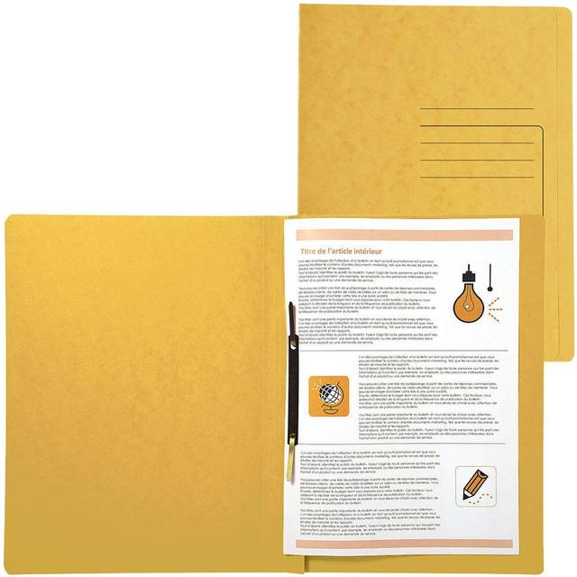 Exacompta Flat File 39999E A4 Mottled Pressboard 27.2 (W) x 0.2 (D) x 31.8 (H) cm Yellow Pack of 25