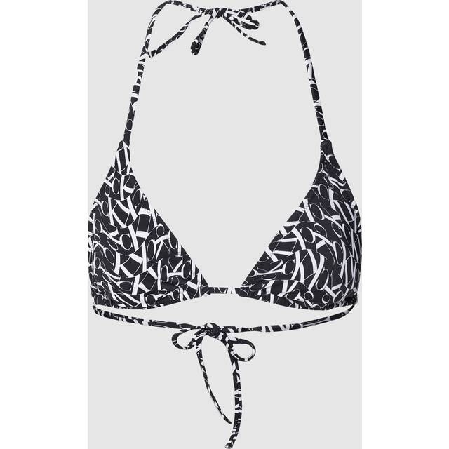 Calvin Klein Triangle Bikini Top - Monogram Black - M - 12