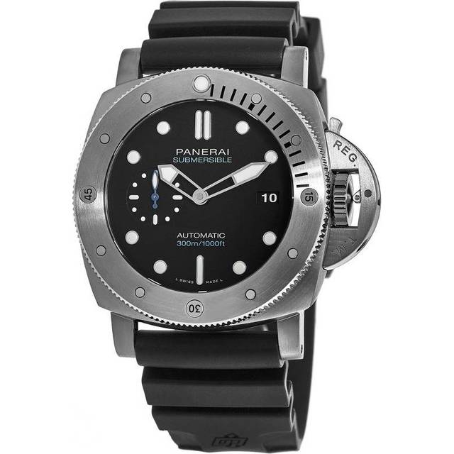 Panerai Submersible 47mm Men's Black Dial & Strap Watch