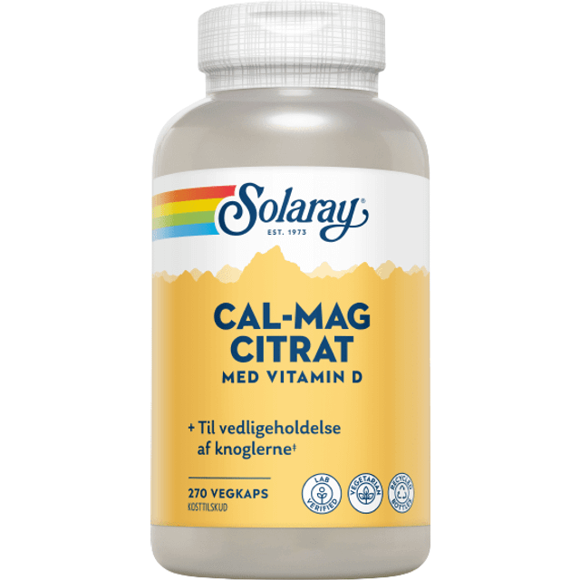 Solaray Cal-Mag Citrat med vitamin D - 270 st