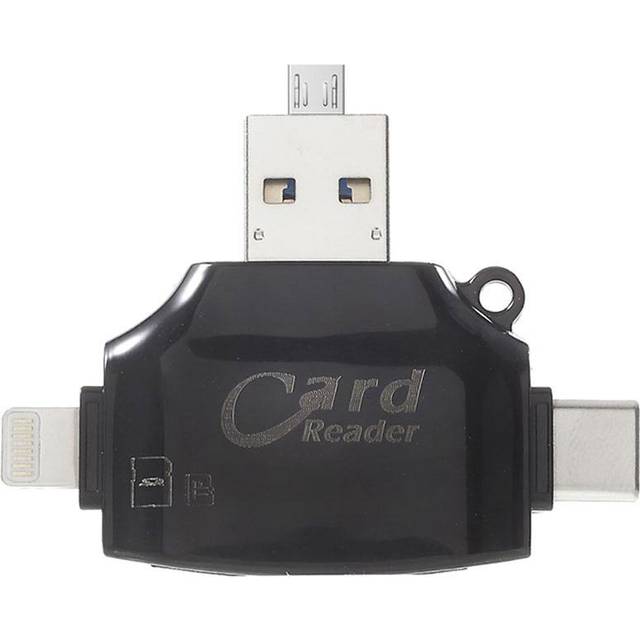 4-in-1 Multifunktionell MicroSD/SD Kortläsare - Vit