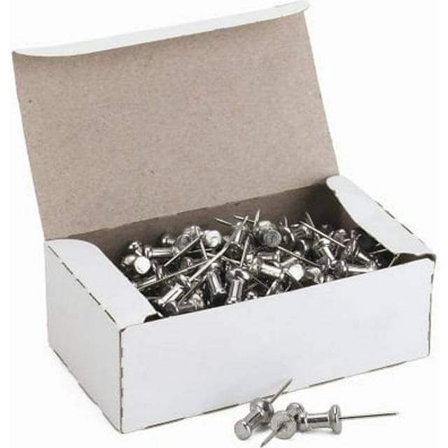 ADVANTUS Aluminum Head Push Pins  Steel 5/8-Inch Point  Silver  100 per Box CPAL5