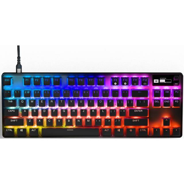 SteelSeries Apex Pro TKL (2023) – Hypermagnetiska gamingtangentbord – Världens snabbaste tangentbord – Justerbar manövrering – E-sport utan numpad – PBT-keycaps – USB-C – Amerikansk QWERTY Layout