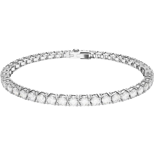 Swarovski Matrix Silver Round Tennis Bracelet - 16.5cm