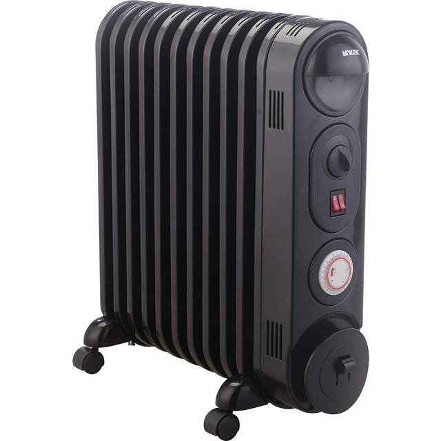 (Black, 2.5kW) Mylek Oil Filled Radiator Electric Heater