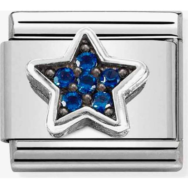 Nomination Classic Silver CZ Blue Star Sparkly Charms