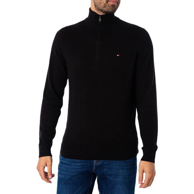 Tommy Hilfiger Pima Cotton Cashmere Blend Zip Neck Jumper