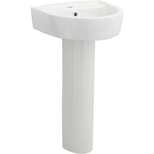 Nuie Provost 420x380 1th White Basin &amp; Full Pedestal - CPV001
