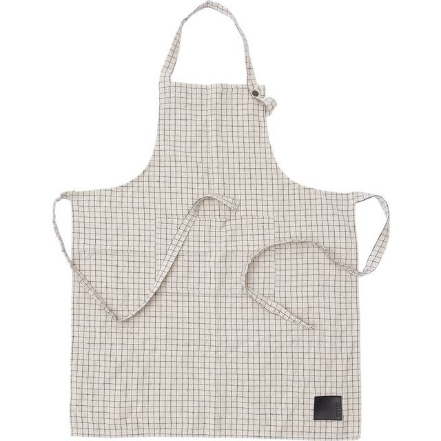 Ernst - Förkläde Rutig Beige/svart - Off-White