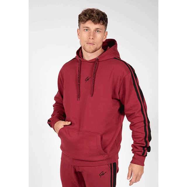 Gorilla Wear Banks Oversized Hoodie - Burgundy Red/Black, XXXL