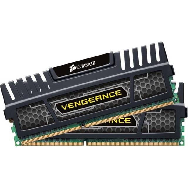 Corsair CMZ8GX3M2A1600C9 Vengeance 8 GB arbetsminne ((2 x 4 GB) DDR3 1600 Mhz CL9), Svart