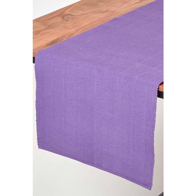Homescapes Cotton Plain Purple Table Runner