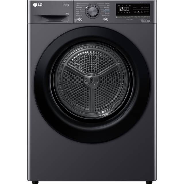 LG DUAL Dry FDV309GN WiFi-enabled 9 kg Heat Pump Tumble Dryer - Slate Grey, Silver/Grey