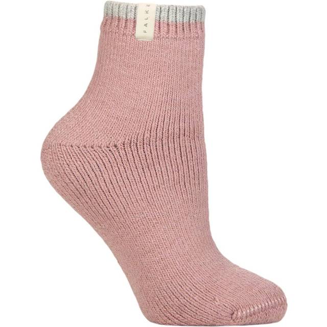 FALKE Cosy Plush korta strumpor för dam alpacka blå svart plus tjocka varma färger förstärkta andas utan mönster för vintern 1 par, Rosa (rosvatten 8666), 42 EU