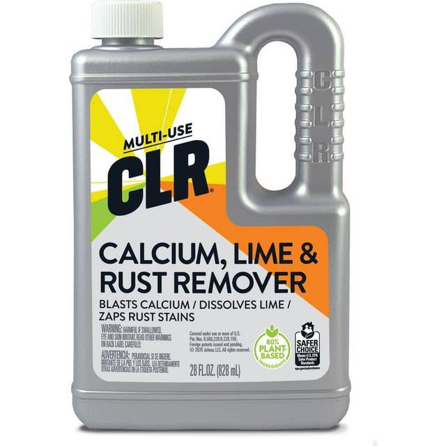 CLR Calcium, Lime & Rust Remover, Blasts Calcium, Dissolves Lime, Zaps Rust Stains, 28 Ounce Bottle (Packaging May Vary)