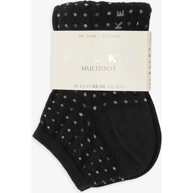 Women's 1 Pair Falke Sensitive London Gentle Grip Cotton Sneaker Socks Black 2.5-5 Ladies